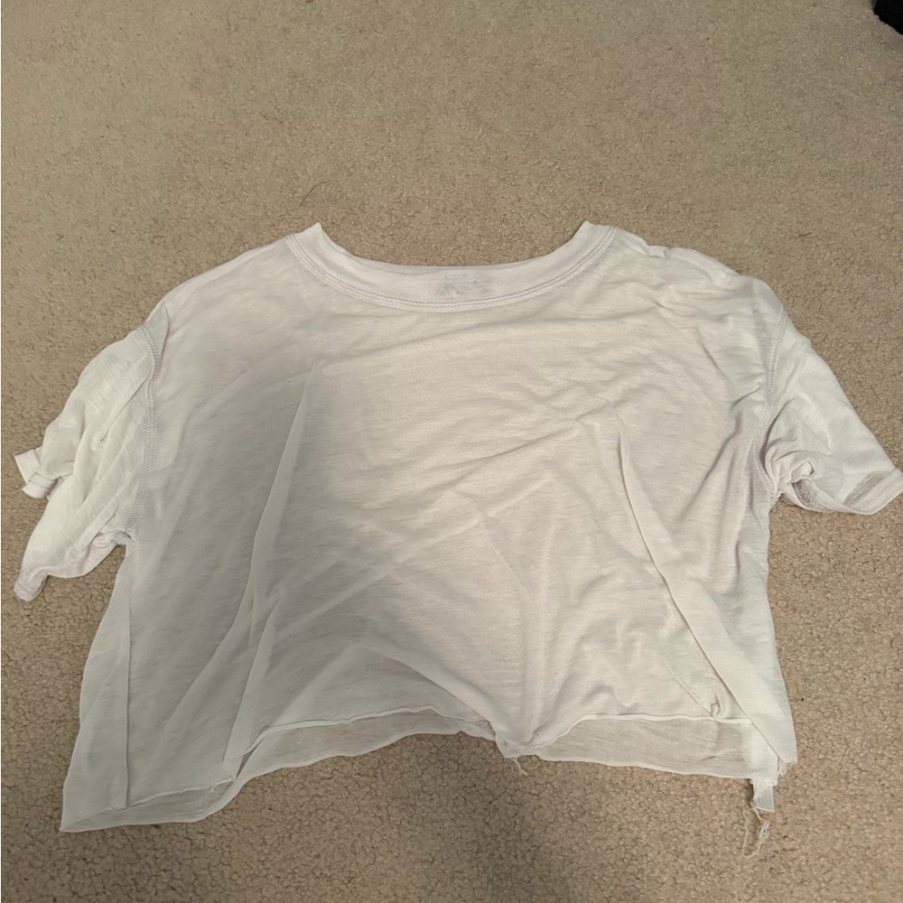 Urban Outfitters White Cropped Short Sleeve Top